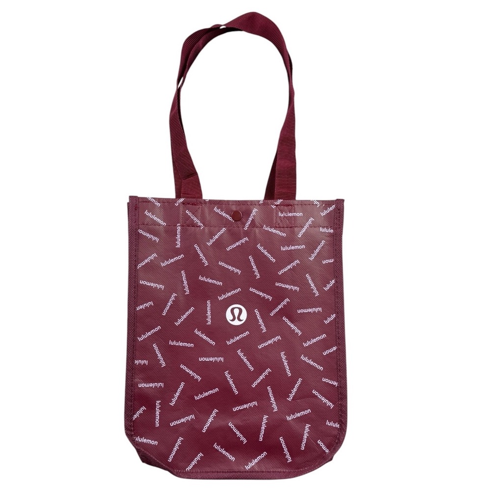 NEW Lululemon Burgundy Red Festive Holiday Christmas Reusable Shopping Tote Bag